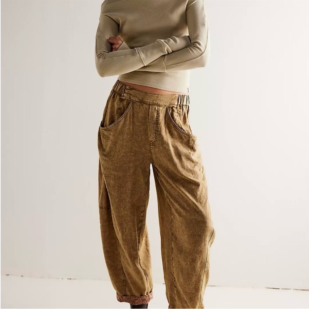 Free People High Road Washed Pull-On Barrel Pants XS NWOT